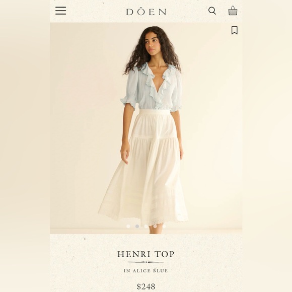 DOEN Henri Top in Alice Blue, Size S, Excellent Condition - Picture 5 of 16